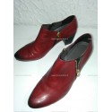 Low boots cuir rouge 